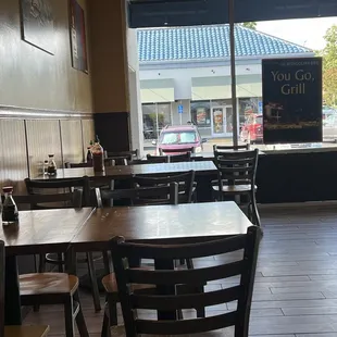 Crumbs and unclean tables for hours.