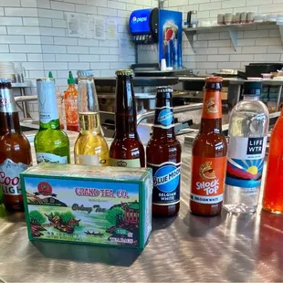 04.22.23 Beverage offerings, including Pepsi (Hubby's fav), soft drinks, and hot tea (Oolong tea bags).