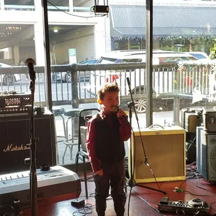 Konan Dominguez from GK Music, performing at the Barking Dog in Modesto for a GK gig.