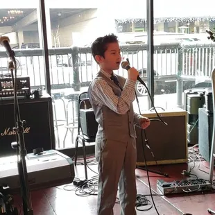 Kalel Dominguez from GK Music, performing at the Barking Dog in Modesto for a GK gig.