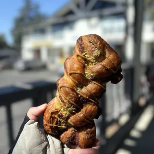 Pistachio layered pistachio croissant with pistachio drizzle? Yes.
