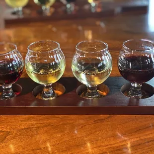 four glasses of wine