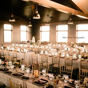 tables set for a wedding reception