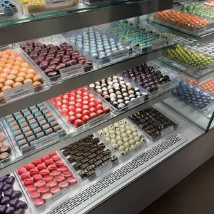 a variety of desserts on display