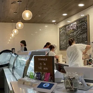 Ice cream &amp; gelato serving area.