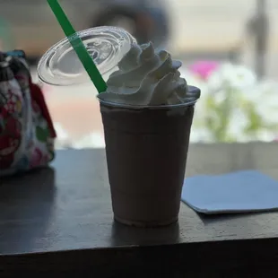 Chocolate milkshake with whipped cream