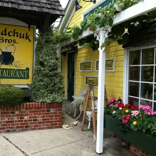 the front of the restaurant