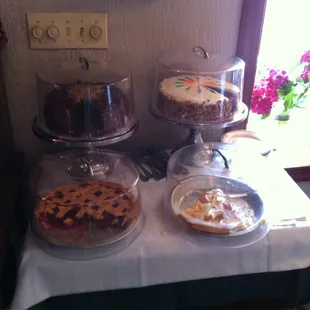 Selection of homemade desserts.