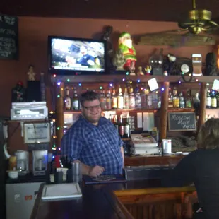 Tony preparing to make another Moscow Mule!