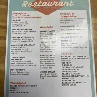 Breakfast Menu