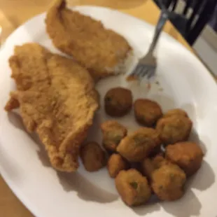 Fried catfish and okra. Yum. Yum!!!
