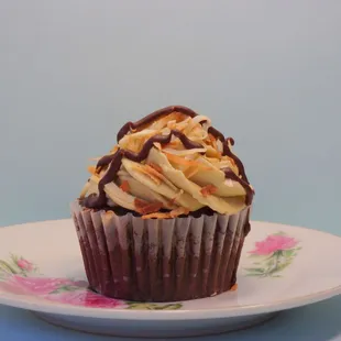 a cupcake on a plate