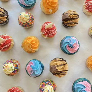 a variety of cupcakes