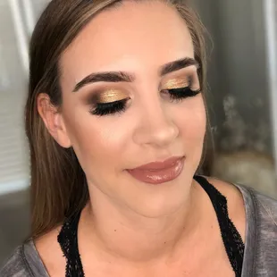 Gold smokey bridal trial