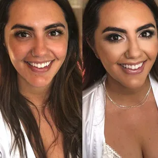 Taylor is the best! Before and after of my wedding makeup!