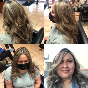 2nd pic. Told the hairstylist to surprise me with new colors.