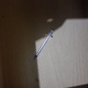 Here is the saringe needle we found here.... they obviously dont look inside the drawers when they&apos;re cleaning... this place was discussing.