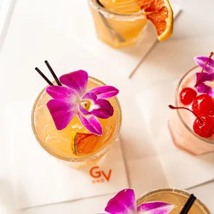 cocktails with flowers