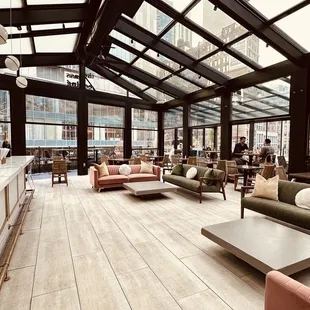 a living room with lots of furniture