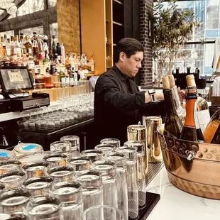 a bartender at a bar