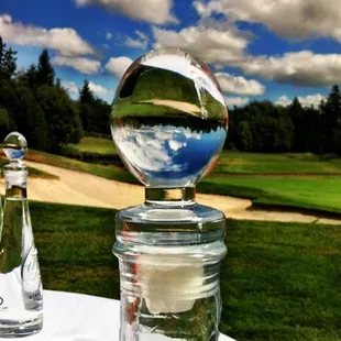 Glass on the golf course