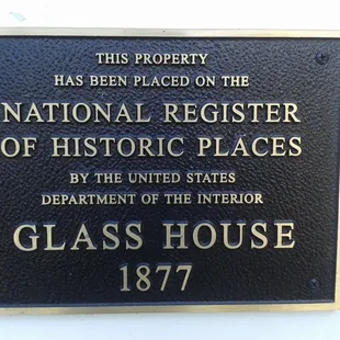 Plaque on the front of the house