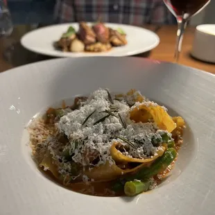 Lamb pasta (a bit bitter &amp; wild tasting for my liking)