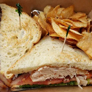 Turkey Club to go with homemade chips!