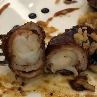 Bacon wrapped grilled bbq shrimp