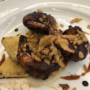 Bacon wrapped grilled bbq shrimp