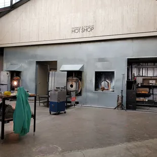 Inside of glass blowing studio
