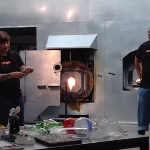 Glass blowing demo at Glass Museum