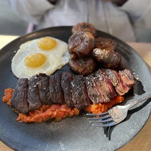 Steak and eggs