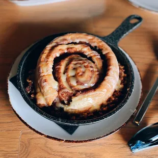 Bourbon pecan cinnamon roll / $10