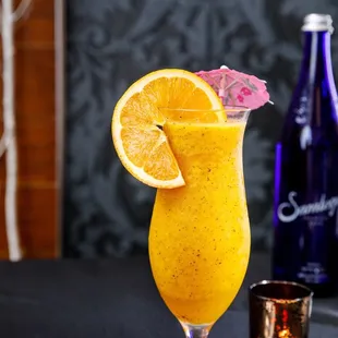 a glass of orange juice