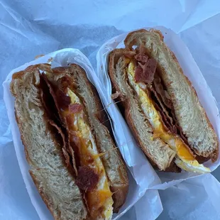 Croissant with Egg, Cheese and Bacon