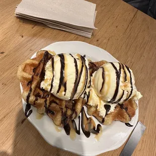 Dark choc caramel croffle