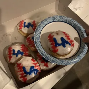 Celebrating 2020 MLB World Series win right w/ donuts!