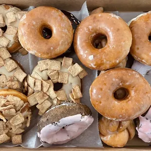 Cinnamon toast crunch and glazed donuts