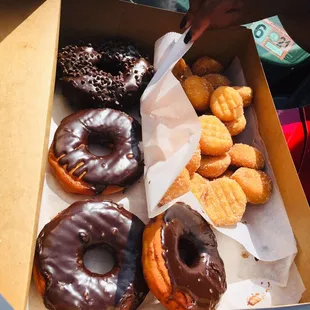 Chocolate donuts  and donut holes