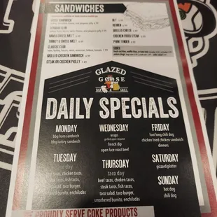 daily specials