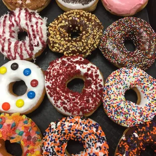 a variety of donuts