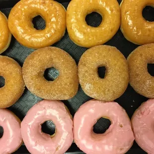 food, donuts, dough desserts