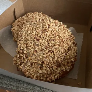 a donut in a cardboard box