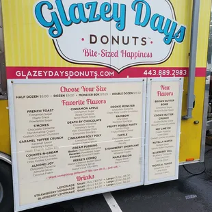 Menu - so many yummy-sounding flavors!