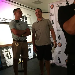 Drew Brees about to do live auction at Gleason Gras