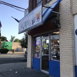 the front of the building