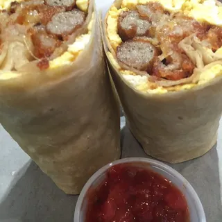 9. Sausage Links, Egg, and Cheese Burrito