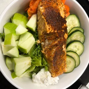 Salmon and goat cheese salad