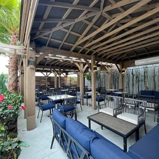 the outdoor dining area